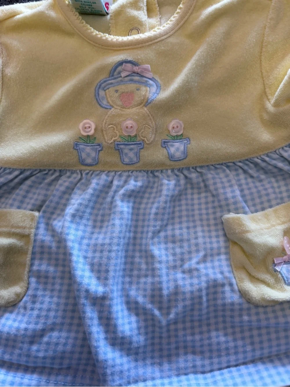 Cute Yellow and Checker Blue  Baby Outfit.